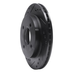 Ford Contour Brake Rotor (1) - Rear Left - R1 Concepts - Drilled & Slotted - Black - `95-`04